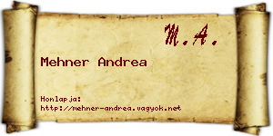 Mehner Andrea névjegykártya
